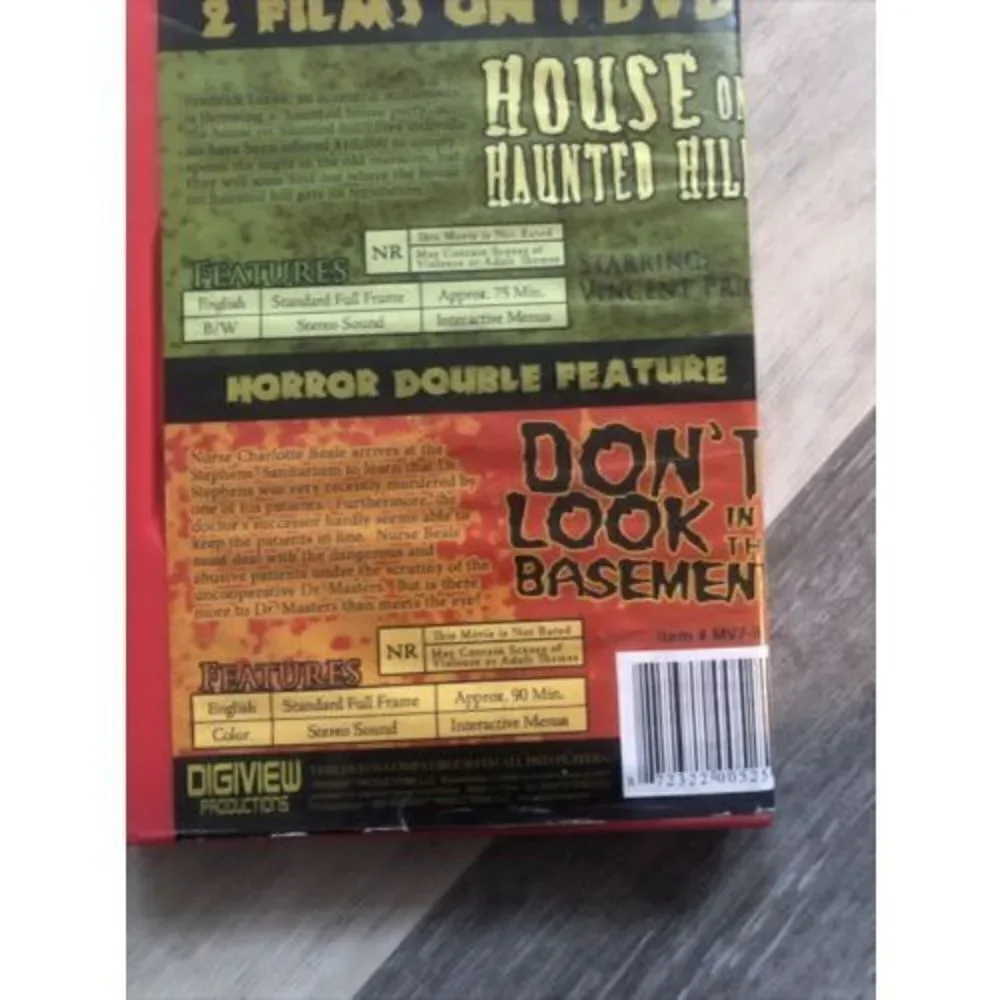*Horror Double Feature House on Haunted Hill/ Dont Look in the Basement DVD,2006